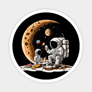 Astronauts Drinking Coffee on the Moon #1 Magnet